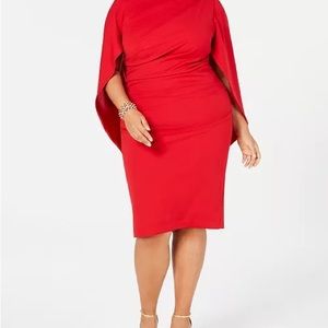 BETSY & ADAM Caped Sheath Dress
